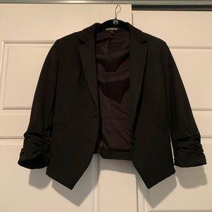 Express Cropped Black Fitted Blazer
